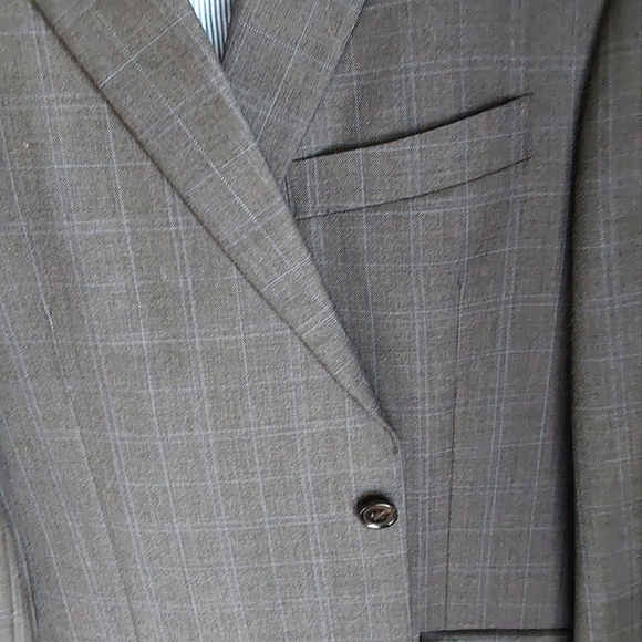 Tommy Hilfiger Glen Plaid Suit In Grey & Blue 40R